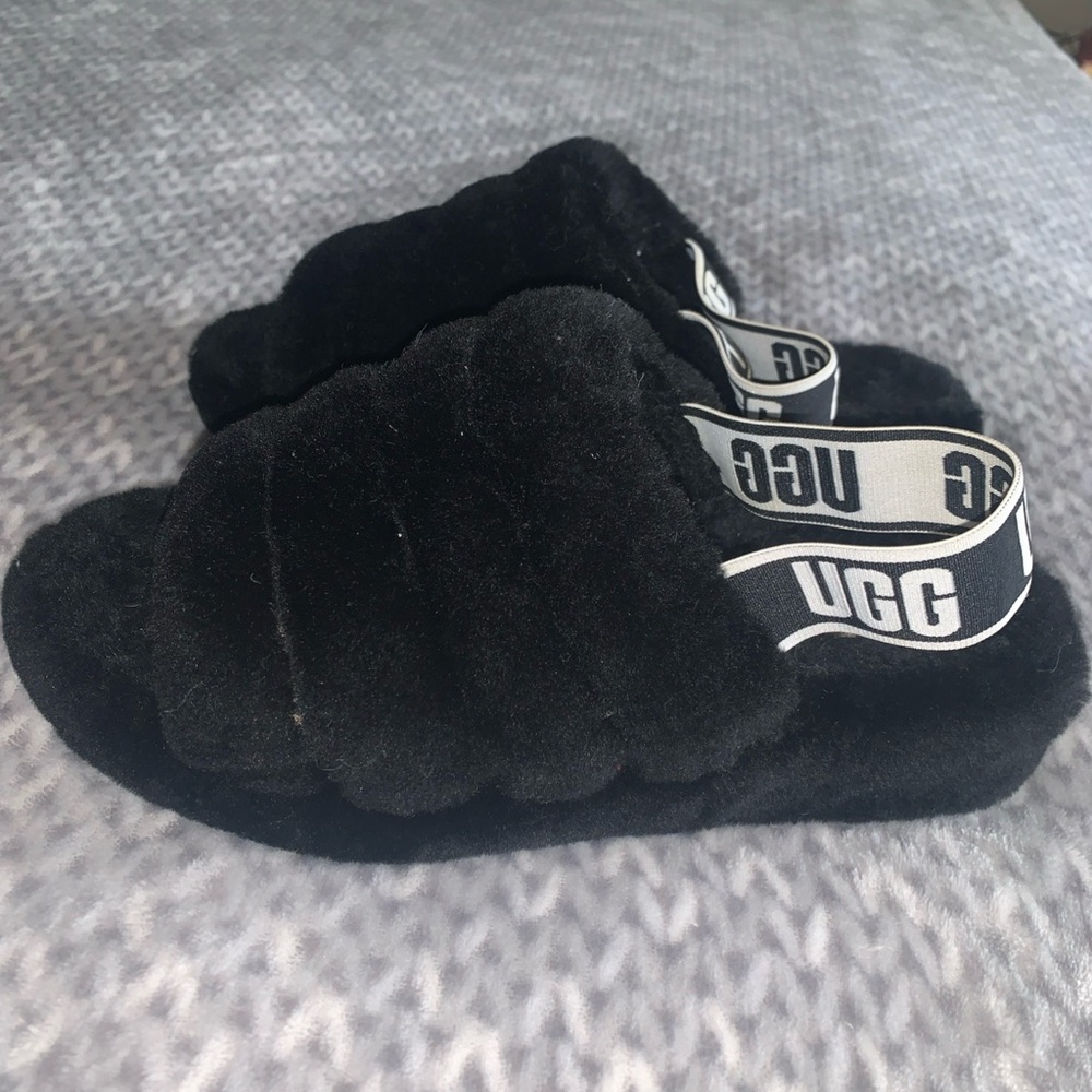 UGG Black Cozy Slippers with Open Back